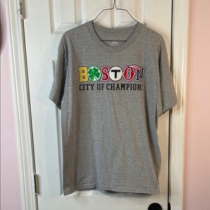 Gray Boston City of Champions T-Shirt for die hard Boston sports fan.